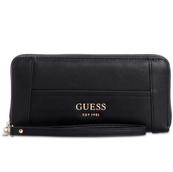 GUESS Shawna Zip-Around Wristlet (Black) - Picture 1 of 3